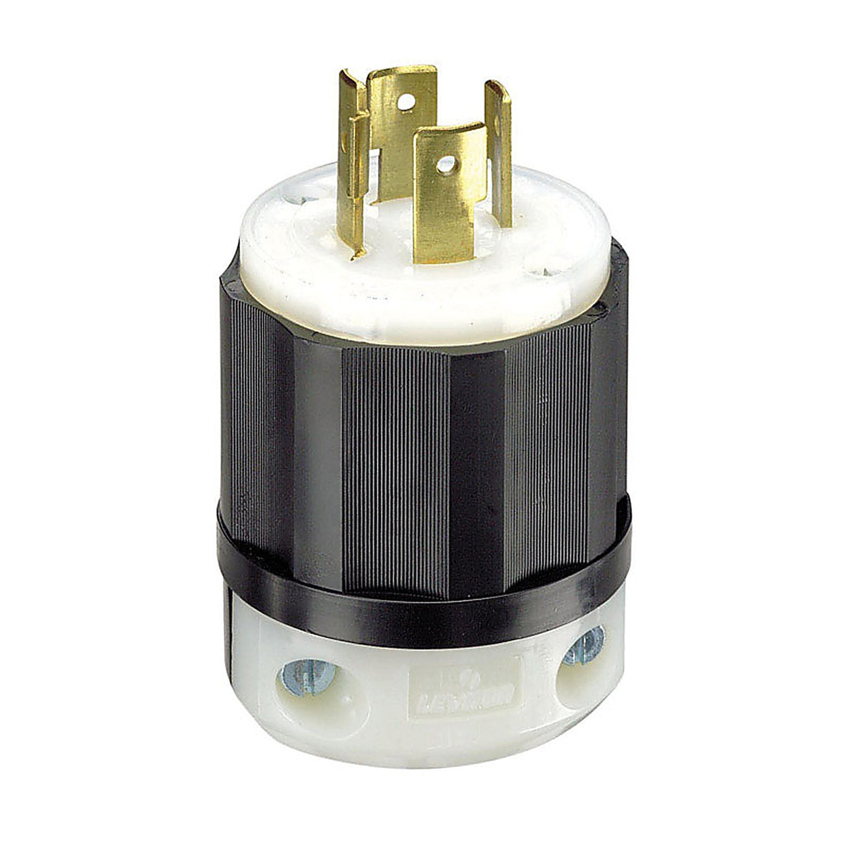 Leviton 02411-0PB Industrial Nylon Ground/Curved Blade Locking Plug L14-20P 18-10 AWG 3 Pole 4 Wire Bagged