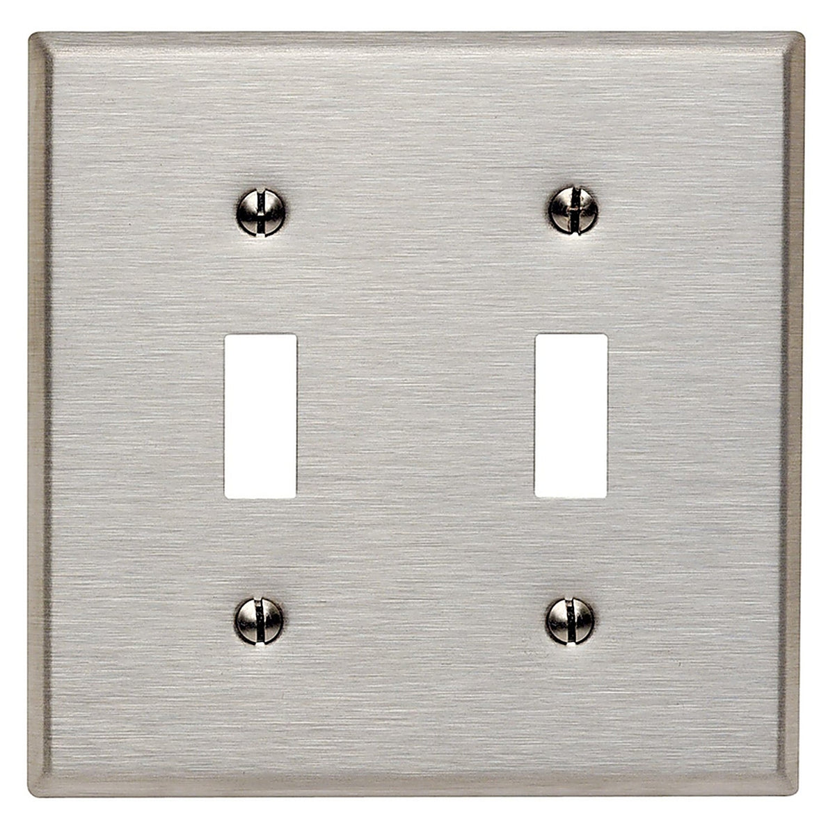 Leviton 84009-A40 Antimicrobial Powder Coated Gray 2 gang Stainless Steel Toggle Wall Plate 1/Pack