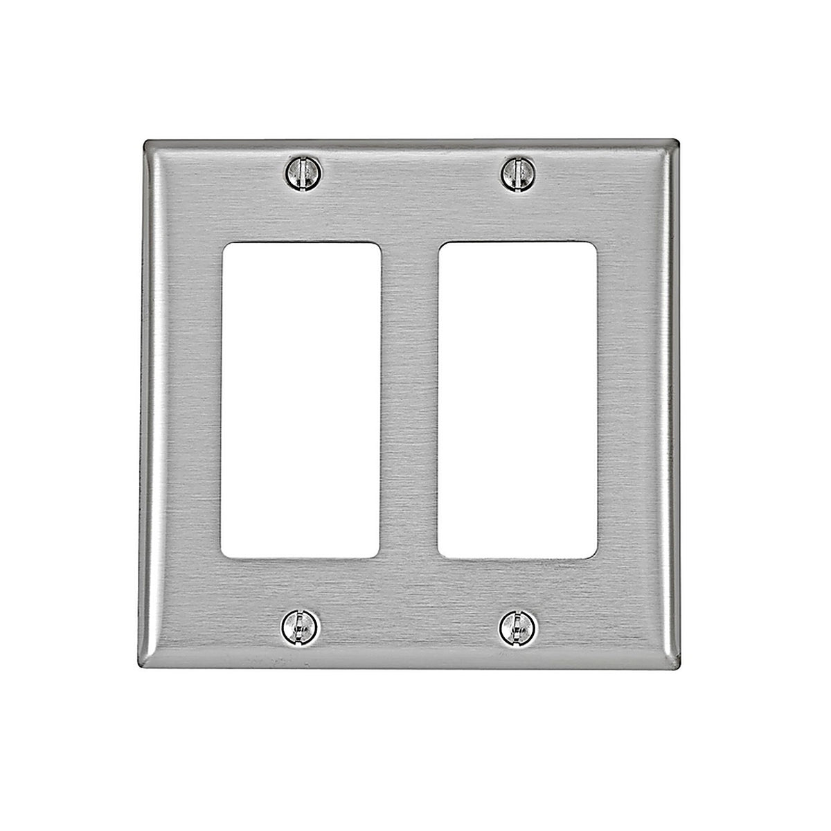 Leviton 84409-A40 Antimicrobial Powder Coated Gray 2 gang Stainless Steel Decora Wall Plate 1/Pack