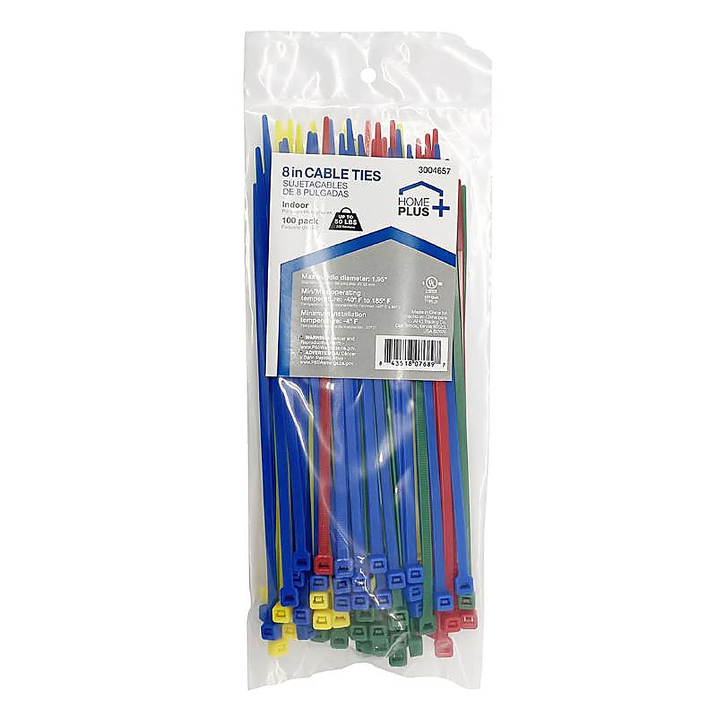 Home Plus LH-S-200-8-MU 8 in. L Multicolored Cable Tie 100/Pack