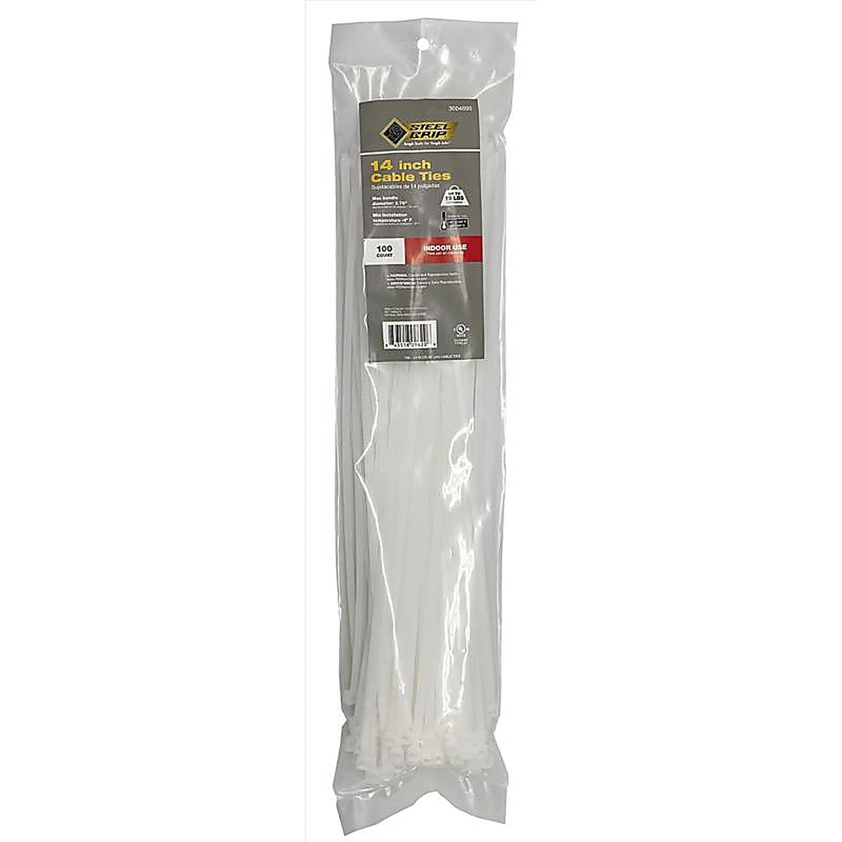 Steel Grip 75S-360-14-NC 14 in. L White Cable Tie 100/Pack