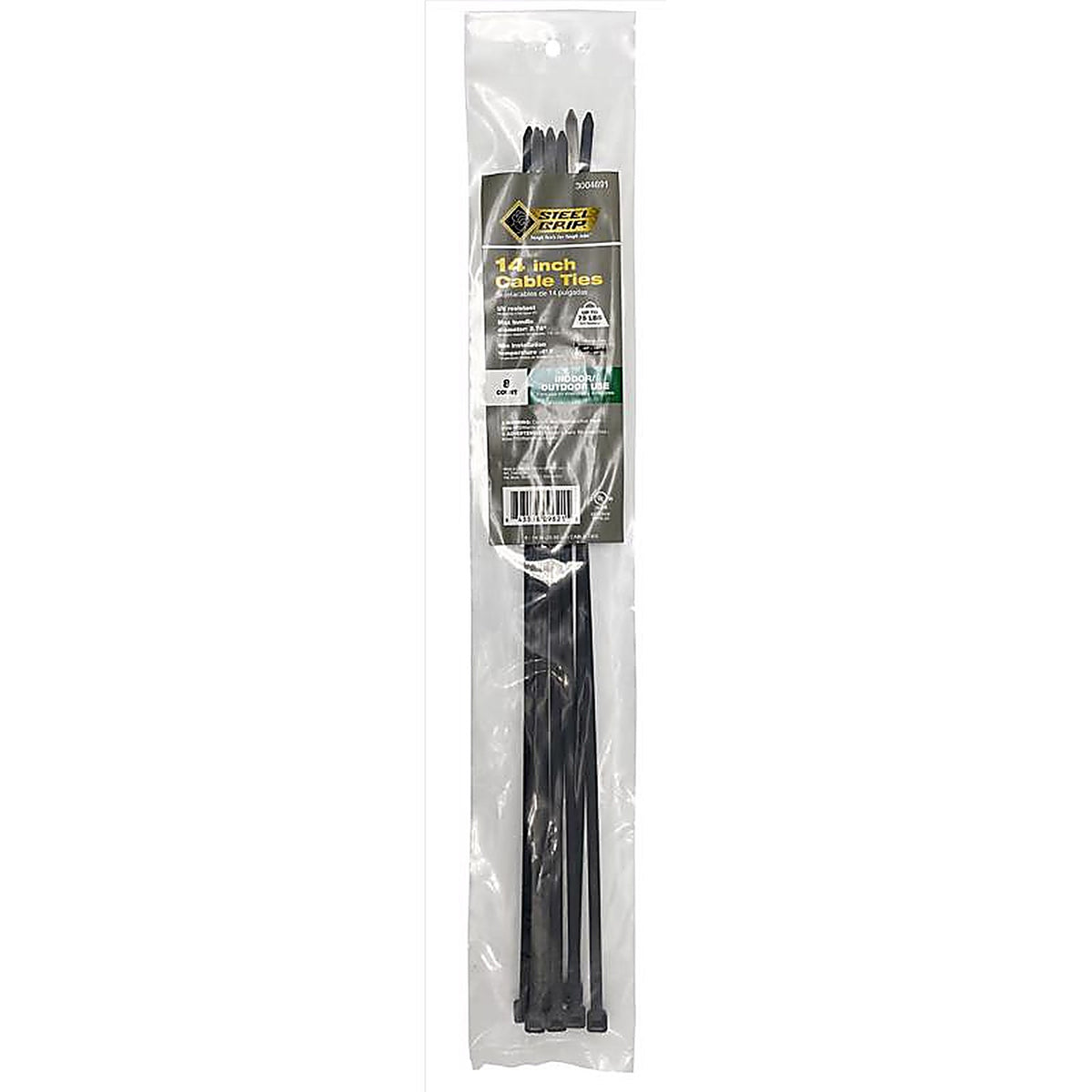 Steel Grip 75S-360-14-UV8 14 in. L Black Cable Tie 8/Pack