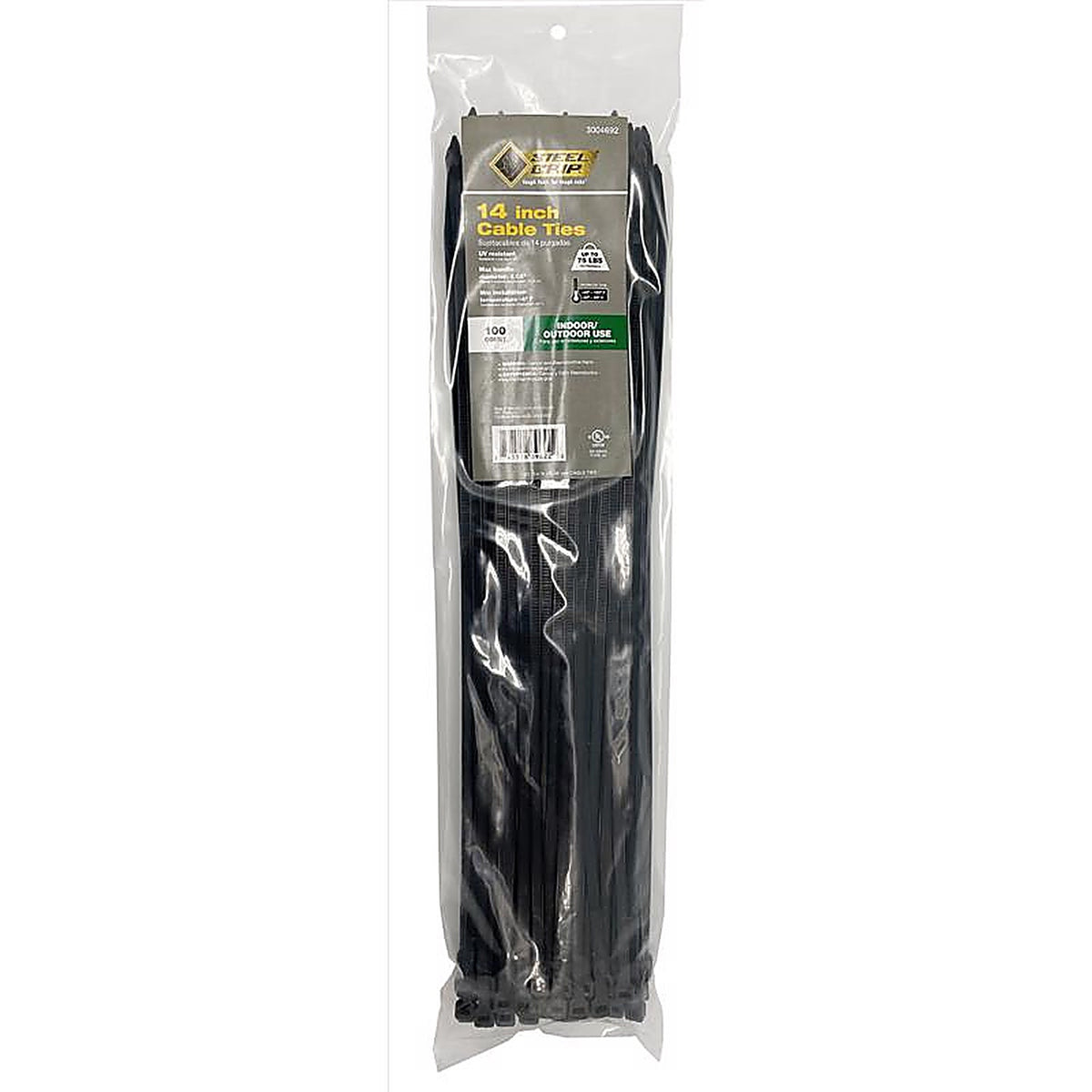 Steel Grip 75S-360-14-UVC 14 in. L Black Cable Tie 100/Pack