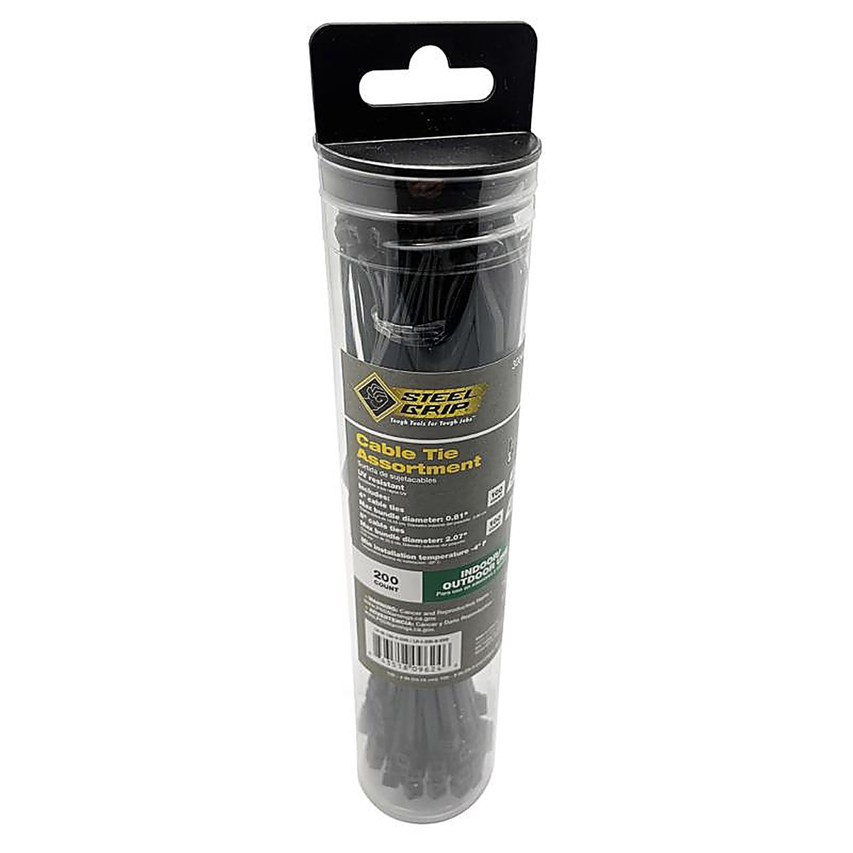 Steel Grip ACE200-UV 4 and 8 in. L Black Cable Tie 200/Pack