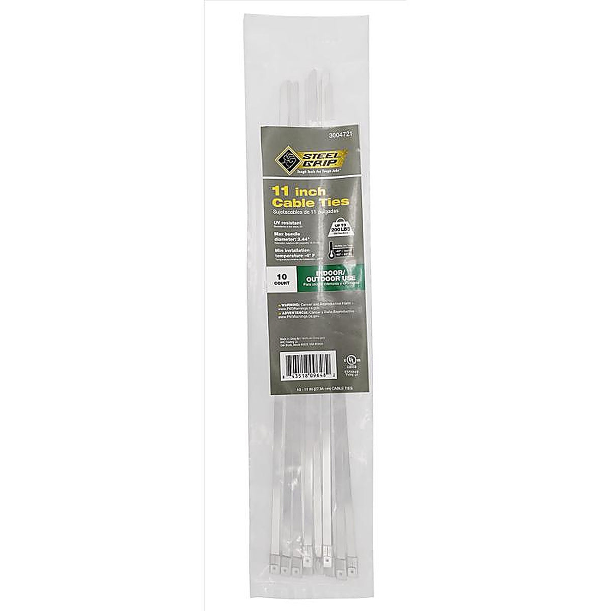 Steel Grip SS-S-280-11-10 11 in. L Silver Cable Tie 10/Pack