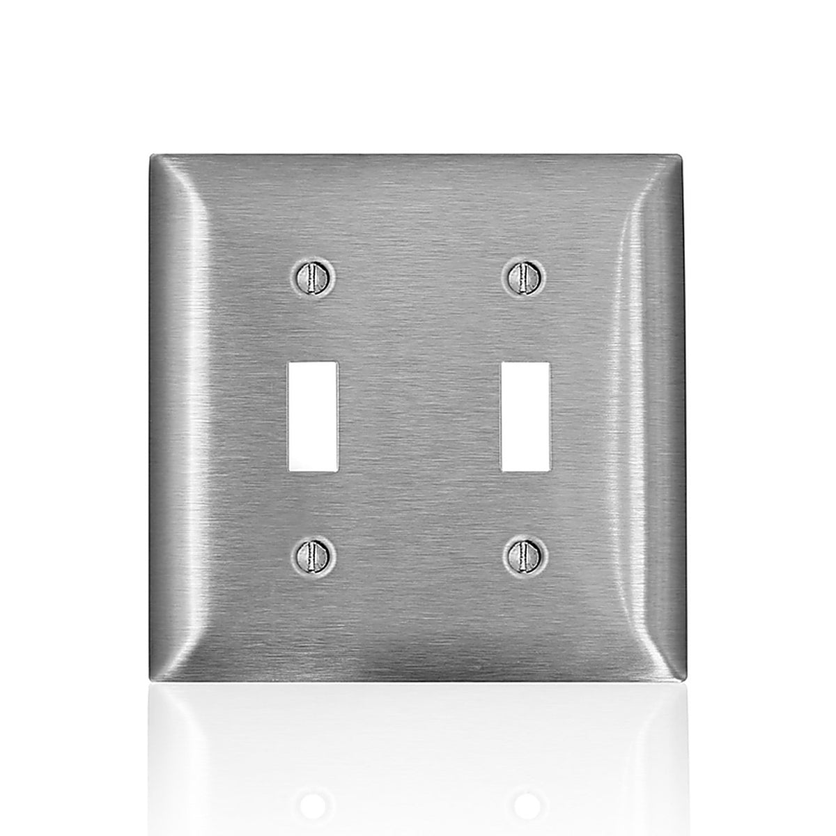 Leviton 00SL2-000 C-Series Satin Silver 2 gang Stainless Steel Toggle Wall Plate 1/Pack