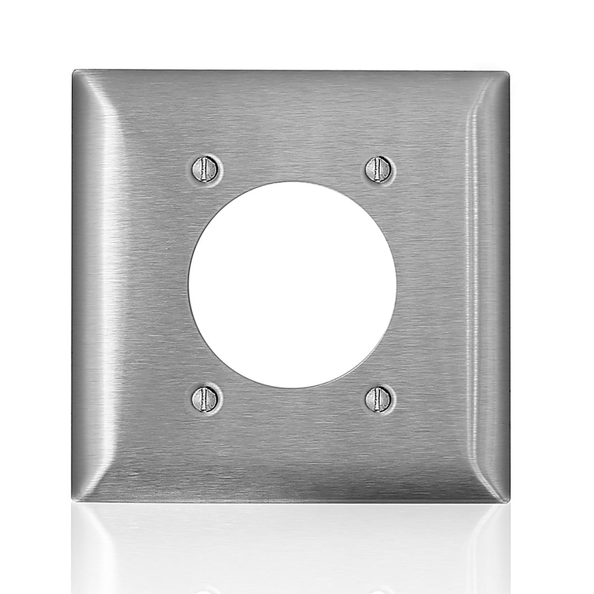 Leviton SL703-000 C-Series Stainless Steel 2 gang Metal Receptacle Wall Plate 1/Pack