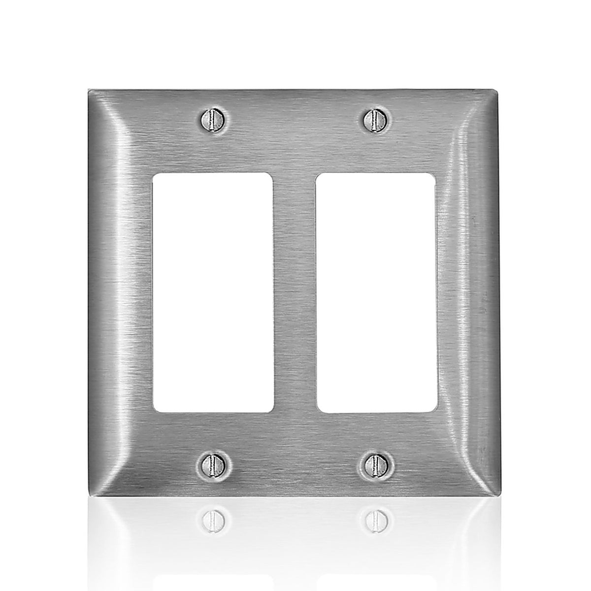 Leviton SL262-000 C-Series Stainless Steel 2 gang Metal Decora/GFCI Wall Plate 1/Pack