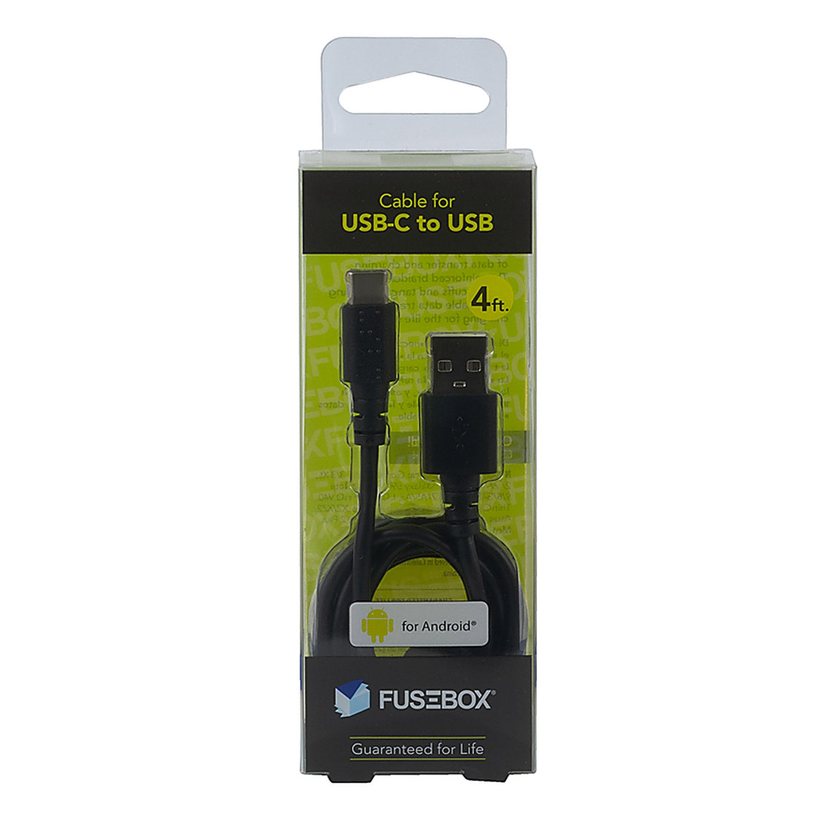 Fusebox - 131 1290 FB2 - USB-A to USB-C Cable 4 Ft. Black