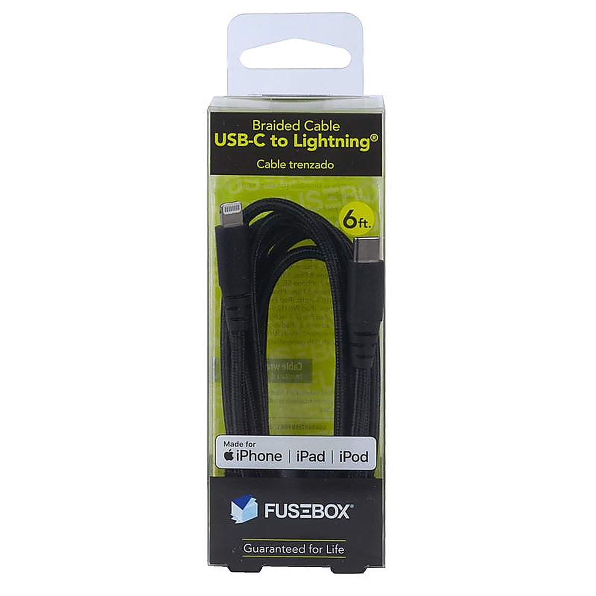 Fusebox - 131 1319 FB2 - Lightning to USB-C Cable 6 Ft. Black