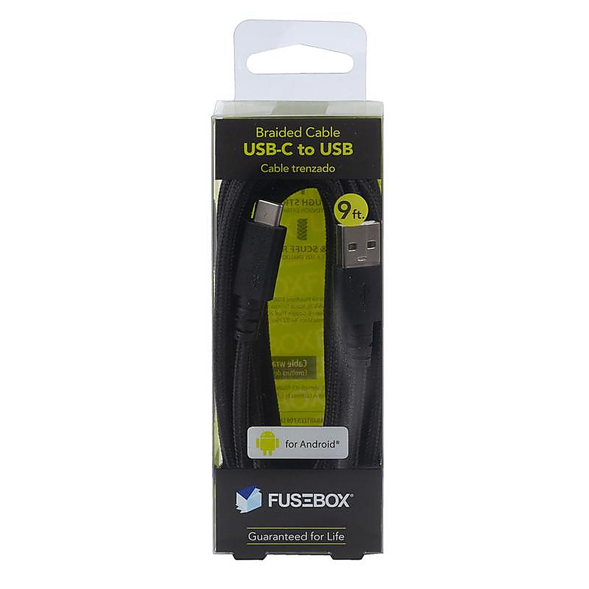Fusebox - 131 1294 FB2 - USB to Type C Cable 9 Ft. Black/White