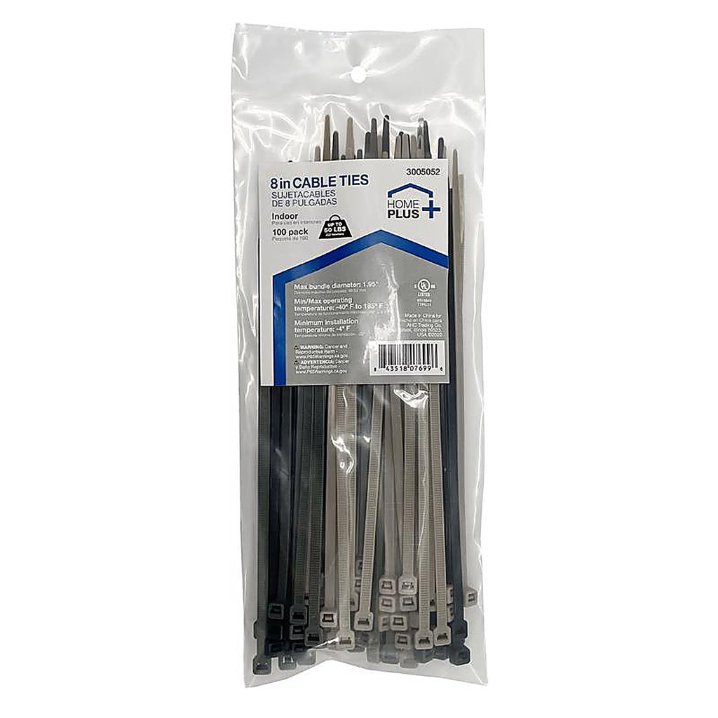 Home Plus LH-S-200-8-CO 8 in. L Assorted Cable Tie 100/Pack