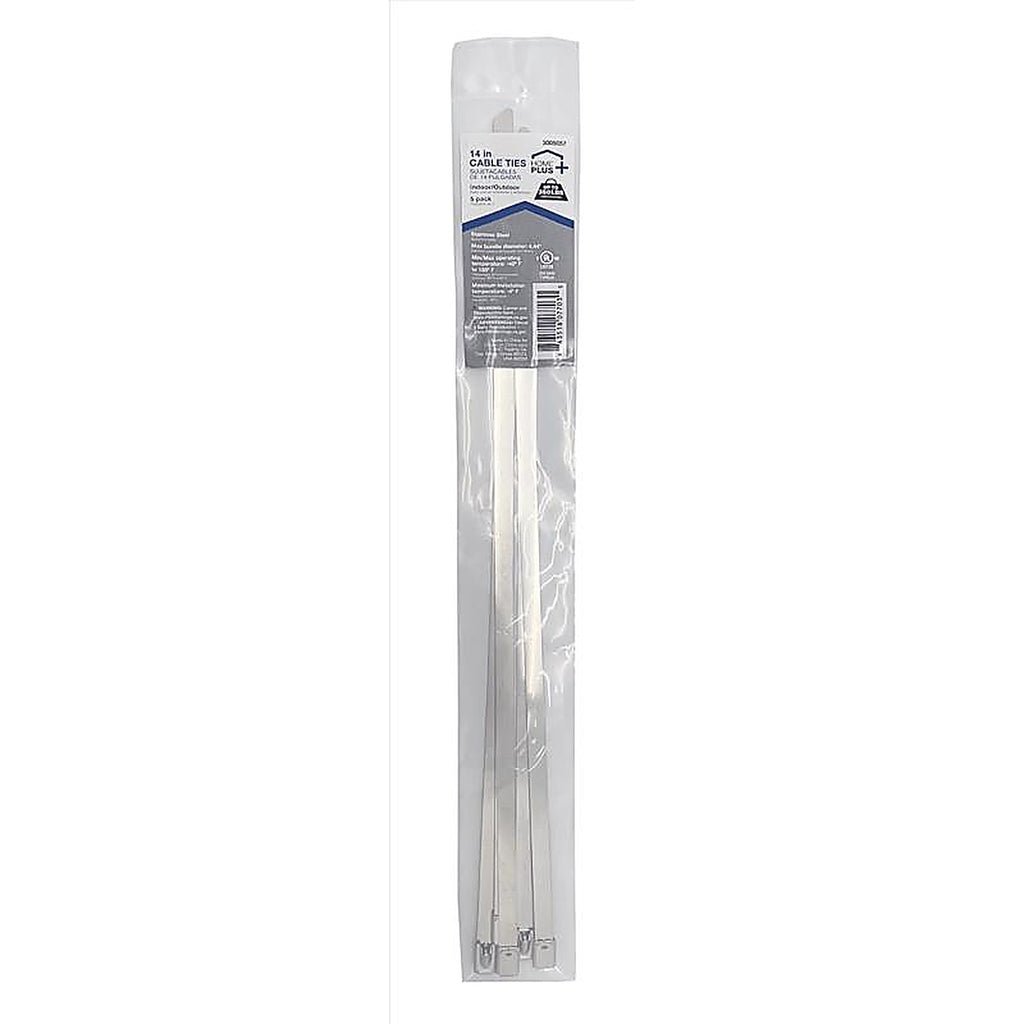 Home Plus LH-SS-H-360-14 14 in. L Silver Ball Lock Cable Tie 5/Pack