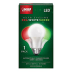 Feit Electric A19/RGW/LED/36 A19 E26 (Medium) Auto Cycling LED Bulb Green/Red/White 2 W 1 pk