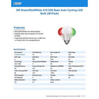 Feit Electric A19/RGW/LED/36 A19 E26 (Medium) Auto Cycling LED Bulb Green/Red/White 2 W 1 pk