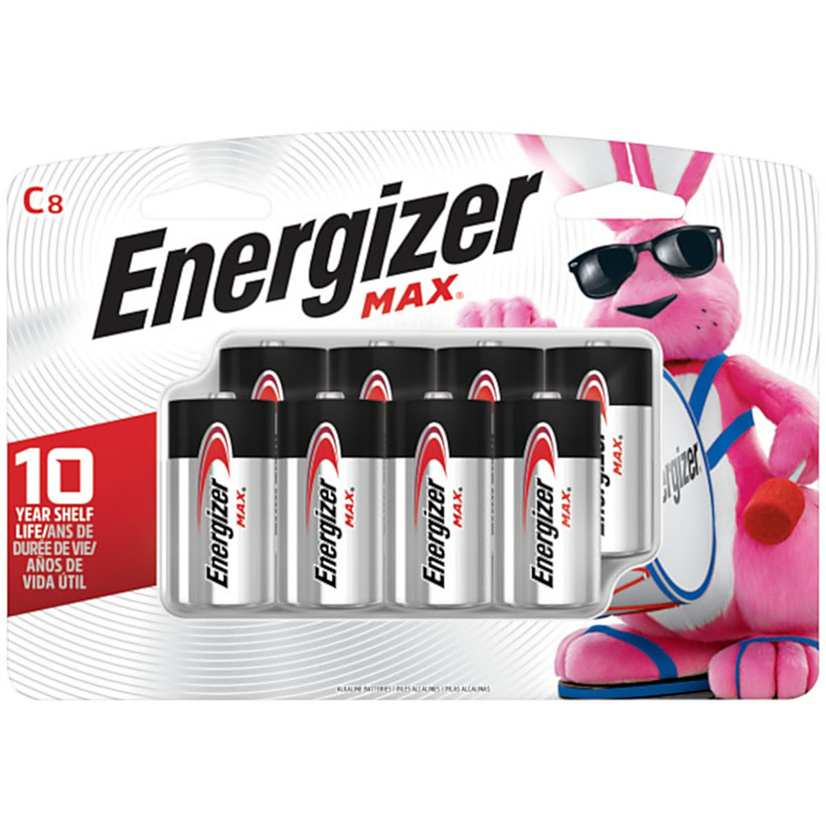 Energizer E93BP-8H Max C Alkaline Batteries 8 pk Carded