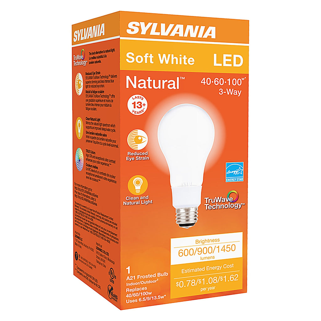 Sylvania 40777 Natural A21 E26 (Medium) LED Bulb Soft White 40/60/100 W 1 pk