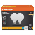 Sylvania 40767 Natural G25 E26 (Medium) LED Bulb Soft White 60 W 2 pk