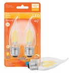 Sylvania 40756 Natural B10 E26 (Medium) LED Bulb Soft White 40 W 2 pk