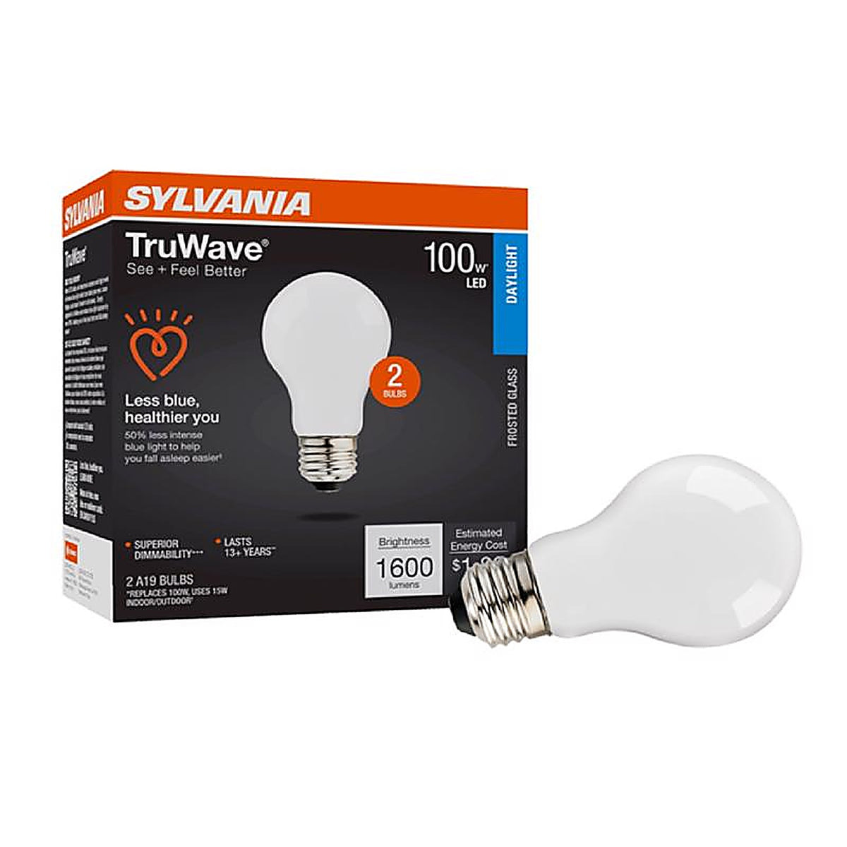 Sylvania 40753 Natural A21 E26 (Medium) LED Bulb Daylight 100 W 2 pk