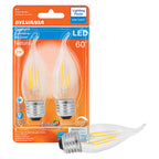 Sylvania - 40760 - Natural B10 E26 (Medium) LED Bulb Daylight 60 Watt Equivalence 2 Pack