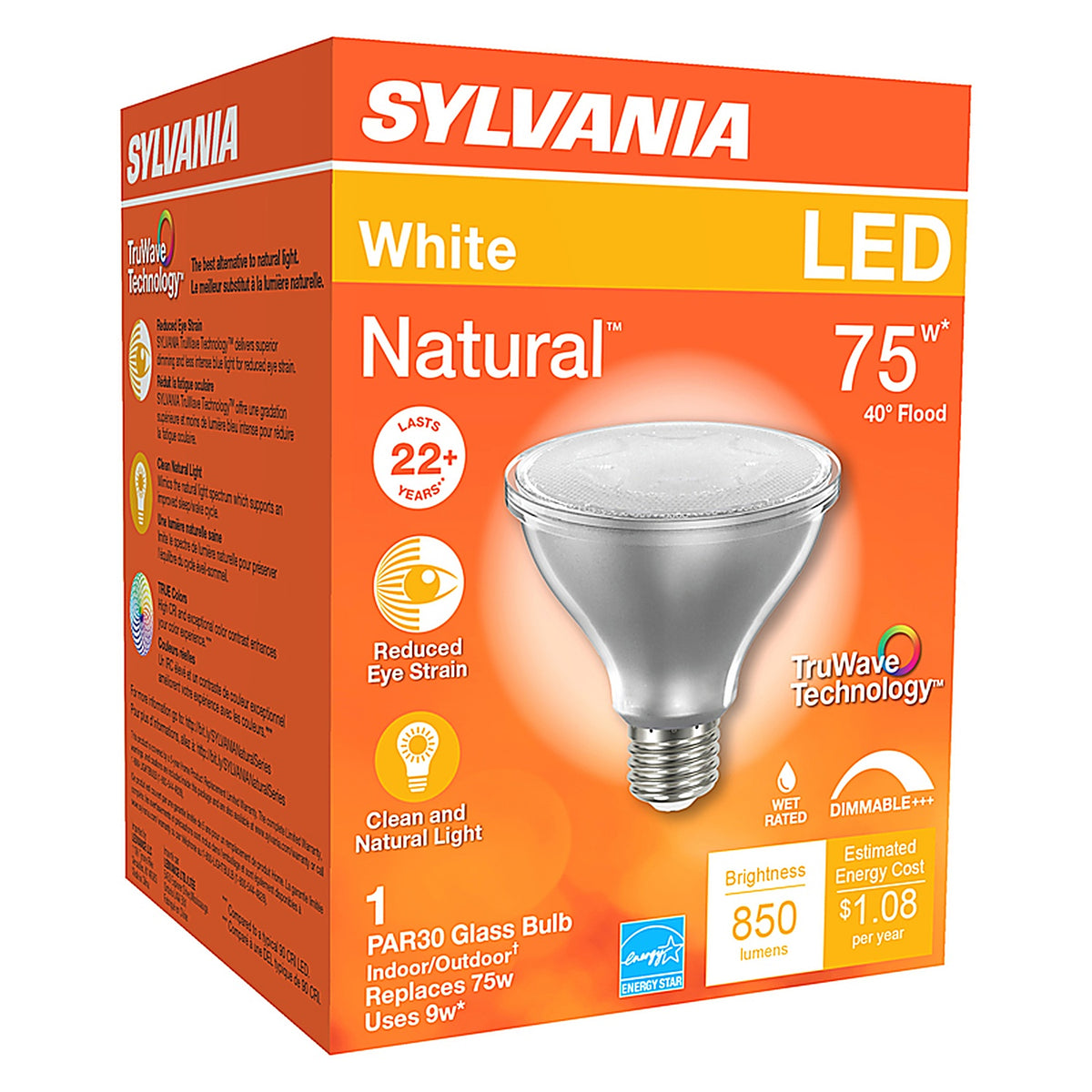 Sylvania 40916 Natural PAR30 E26 (Medium) LED Bulb White 75 W 1 pk