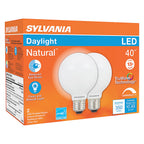 Sylvania 40766 Natural G25 E26 (Medium) LED Bulb Daylight 40 W 2 pk