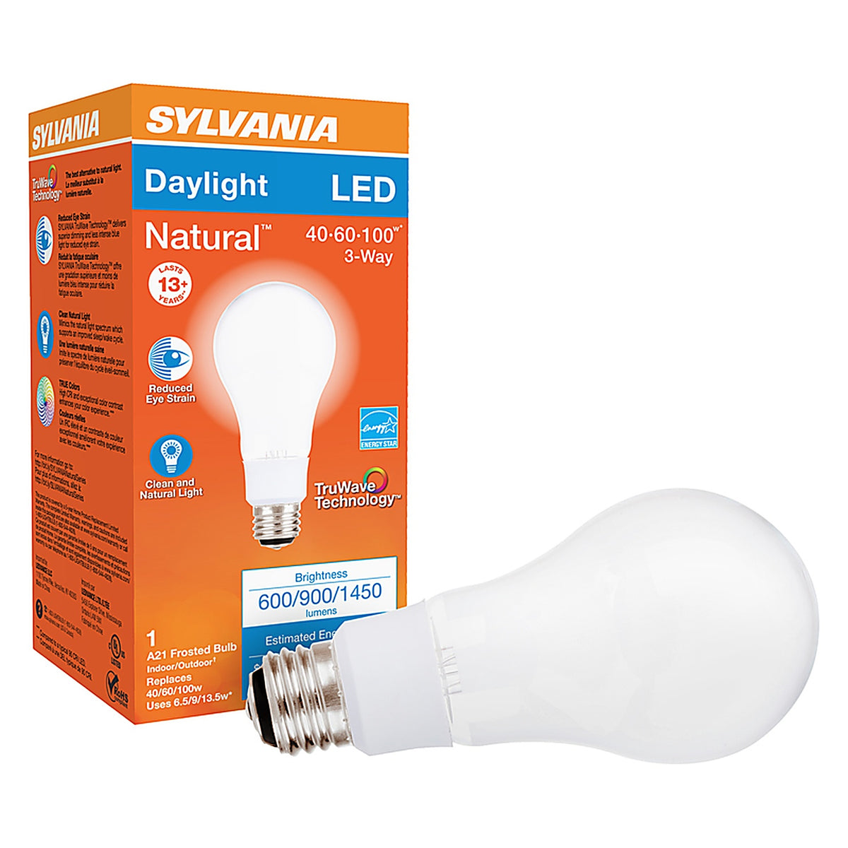 Sylvania 40778 Natural A21 E26 (Medium) LED Bulb Daylight 40/60/100 W 1 pk