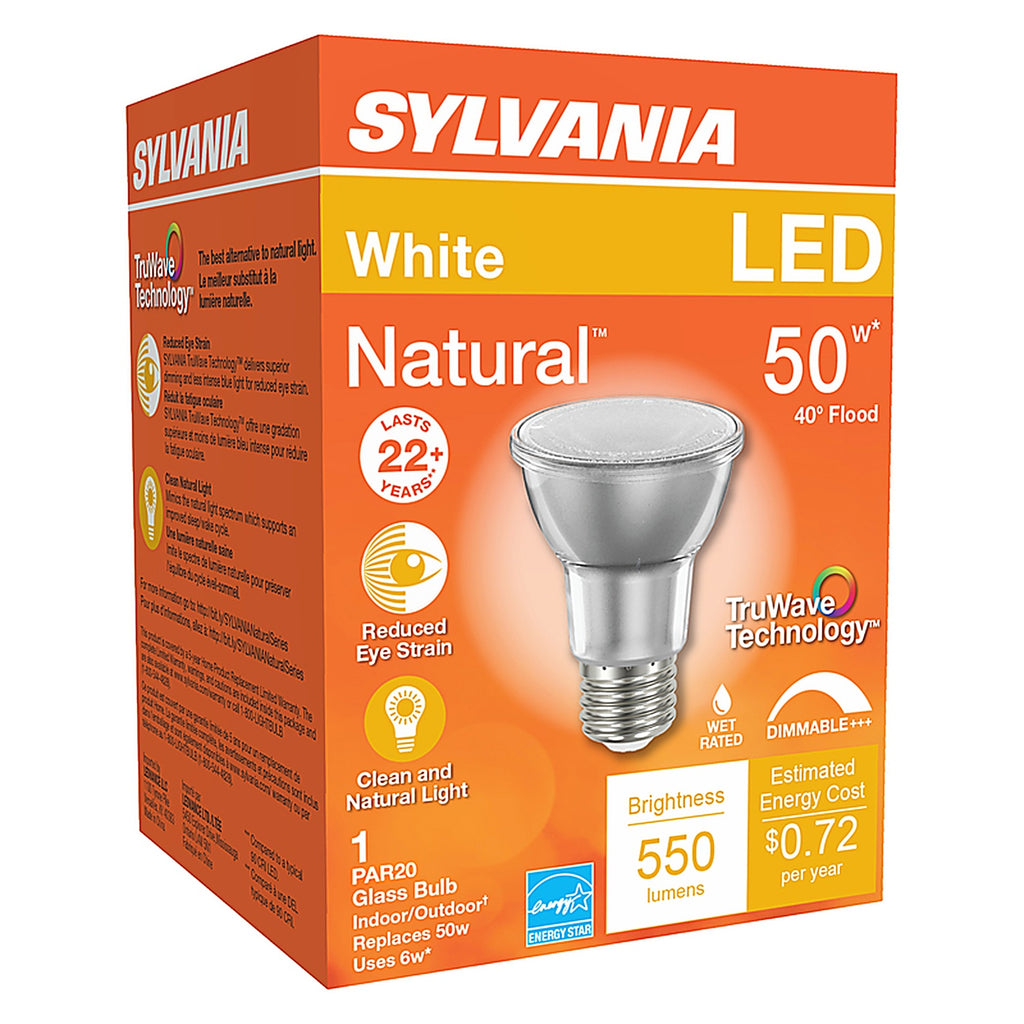Sylvania 40920 Natural PAR 20 E26 (Medium) LED Floodlight Bulb White 50 W 1 pk