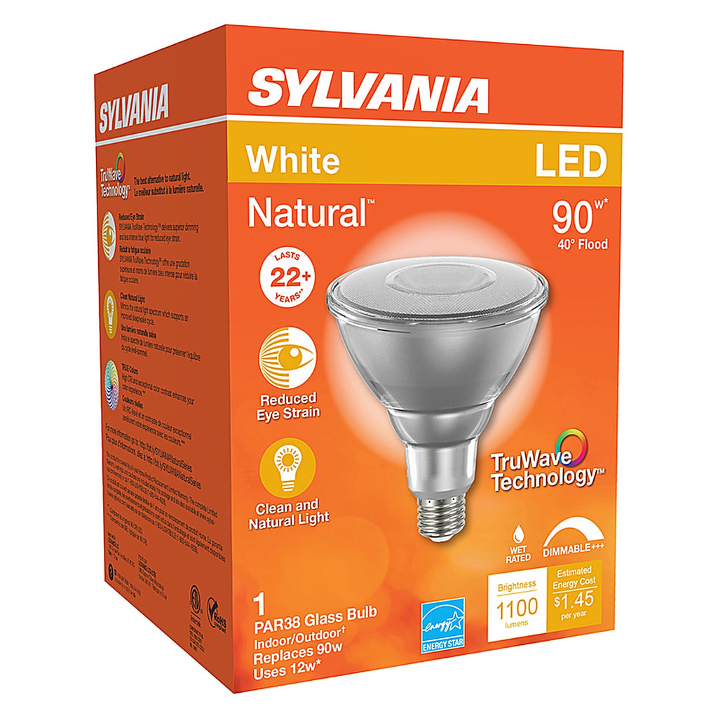 Sylvania 40901 Natural PAR38 E26 (Medium) LED Floodlight Bulb White 90 W 1 pk