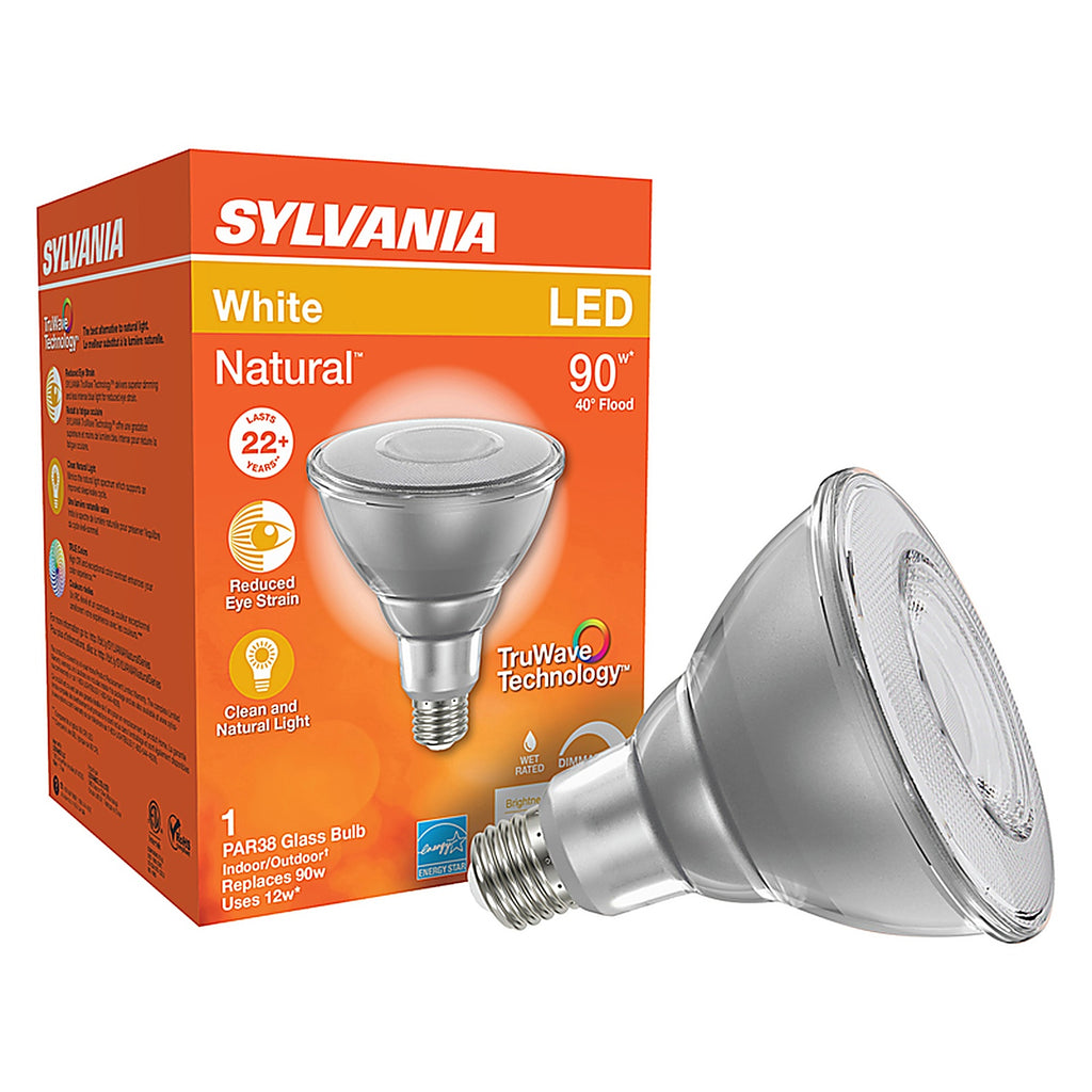Sylvania 40901 Natural PAR38 E26 (Medium) LED Floodlight Bulb White 90 W 1 pk