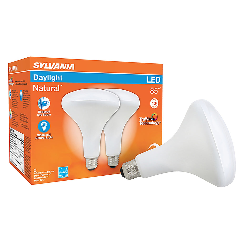 Sylvania 40787 Natural BR40 E26 (Medium) LED Floodlight Bulb Daylight 85 W 2 pk
