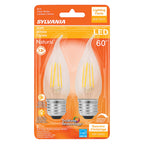 Sylvania - 40758 - Natural B10 E26 (Medium) LED Bulb Soft White 60 Watt Equivalence 2 Pack