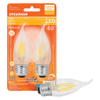 Sylvania - 40758 - Natural B10 E26 (Medium) LED Bulb Soft White 60 Watt Equivalence 2 Pack