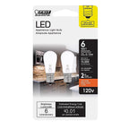 Feit Electric BP6S6/827/LED/2 S6 E12 (Candelabra) LED Bulb Soft White 6 W 2 pk