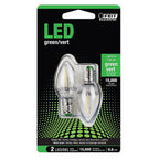 Feit Electric BPC7/G/LEDG2/2 C7 E12 (Candelabra) LED Bulb Green 0.1 W 2 pk
