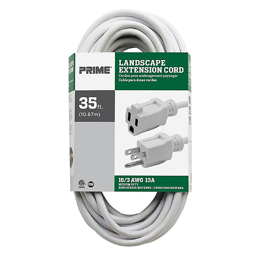 Prime - EC883627 - Outdoor 35 Ft. L White Extension Cord 16/3 Sjtw