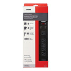 Prime - PB802135 - 15 Ft. L 6 Outlets Surge Protector Black 1150 J