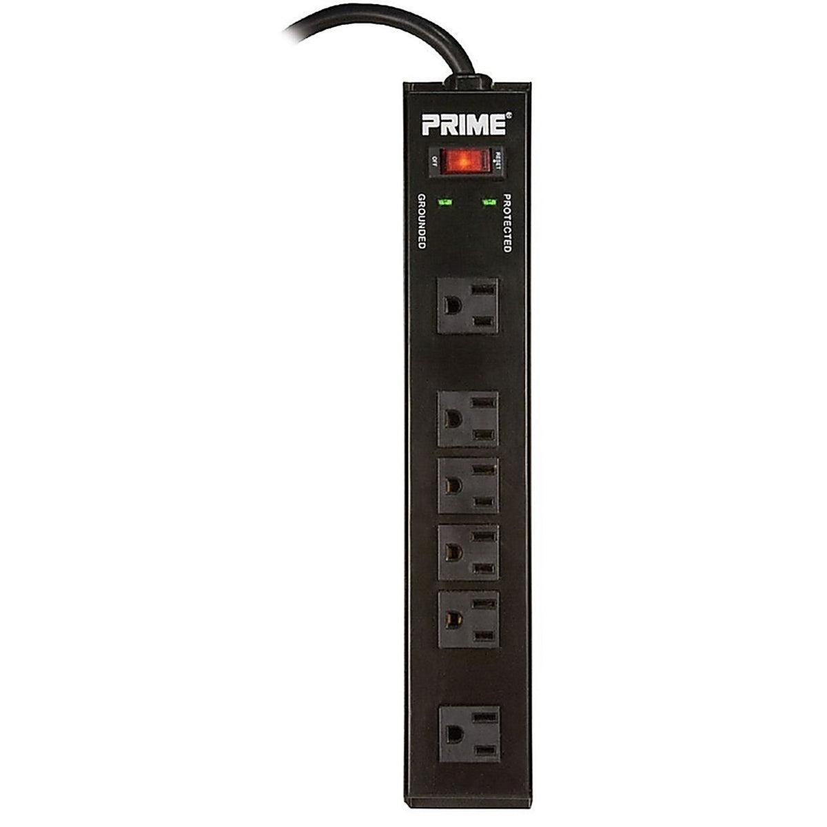Prime - PB802135 - 15 Ft. L 6 Outlets Surge Protector Black 1150 J