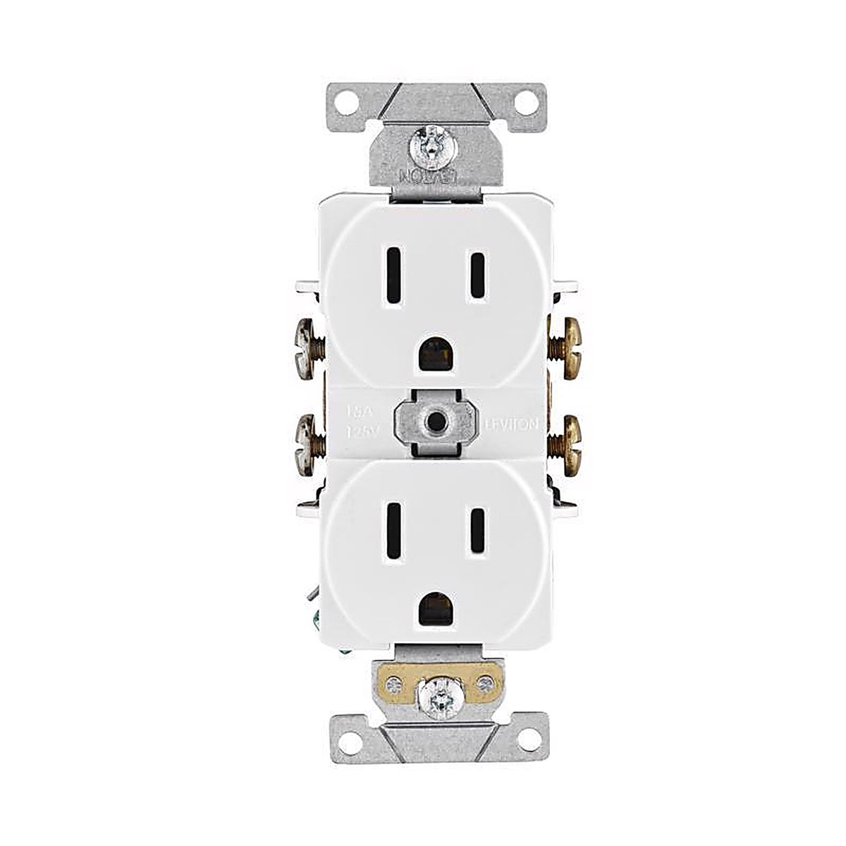 Leviton - 05252-0WS - 15 Amps 125 V Duplex White Outlet 5-15R 1 Pack