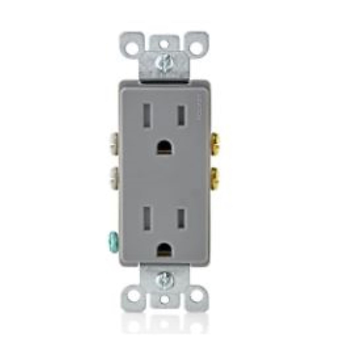 Leviton - T5325-0GY - Decora 15 Amps 125 V Duplex Gray Outlet 5-15R 1 Pack