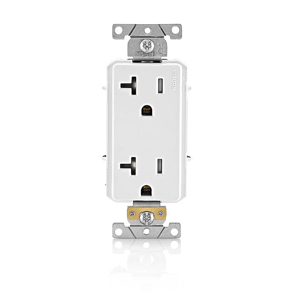 Leviton - TDR20-00W - Decora Plus 20 Amps 125 V Duplex White Outlet 5-20R 1 Pack