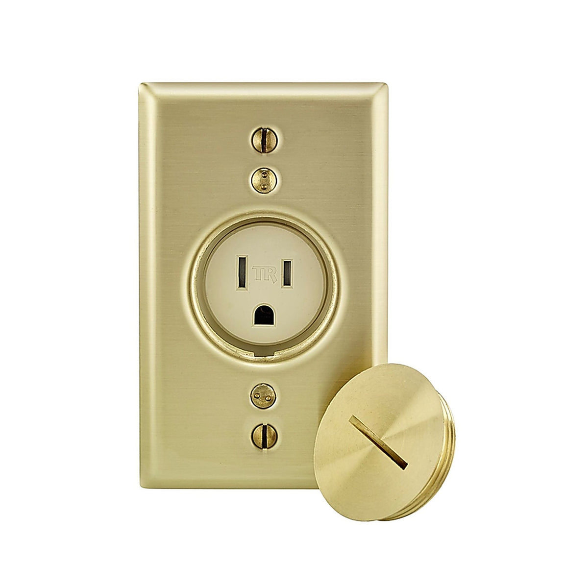 Leviton - T5250-B - 15 Amps 125 V Single Almond Outlet 5-15R 1 Pack