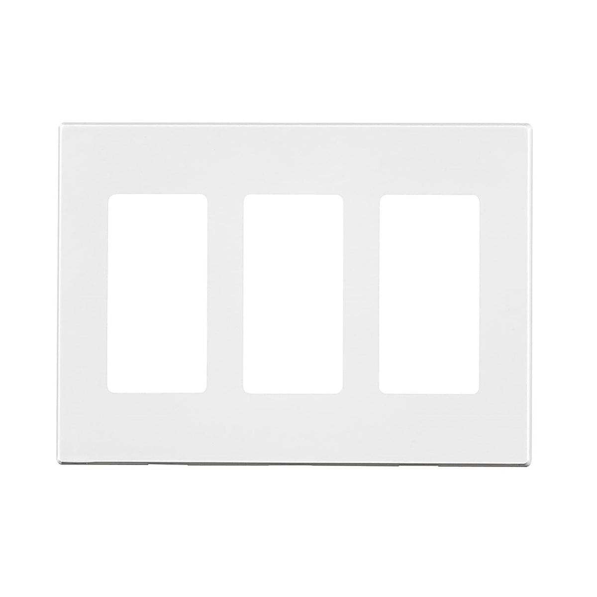 Leviton - 80311-0SW - Decora Plus White 3 Gang Polycarbonate Decorator Screwless Wall Plate 1 Pack