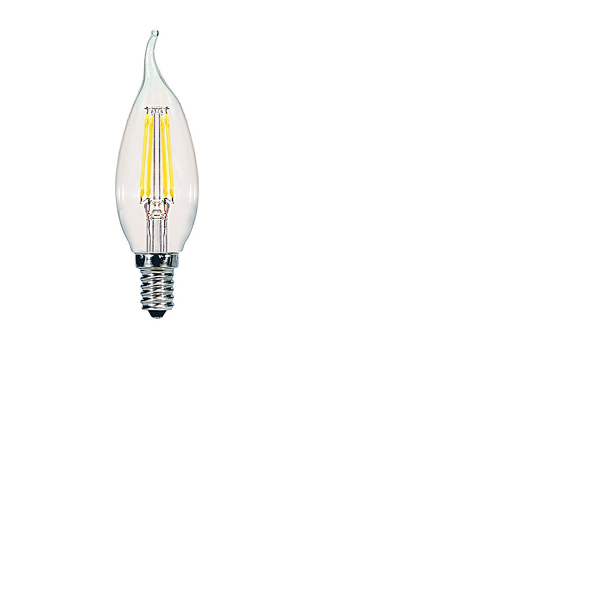 Satco - S21840 - Ca10 (Flame Tip) E12 (Candelabra) LED Bulb Warm White 40 Watt Equivalence 2 Pack