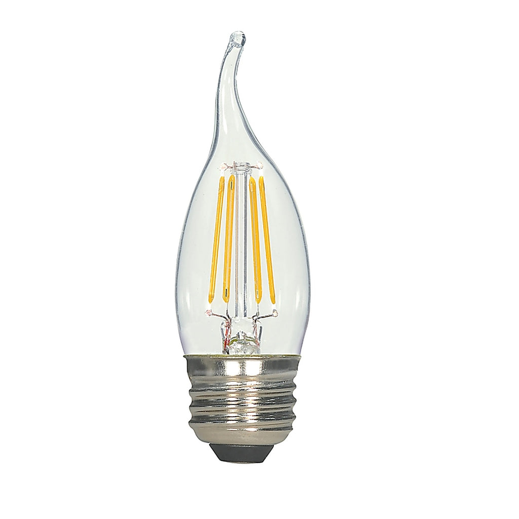 Satco - S21848 - Ca10 (Flame Tip) E26 (Medium) LED Bulb Warm White 25 Watt Equivalence 2 Pack