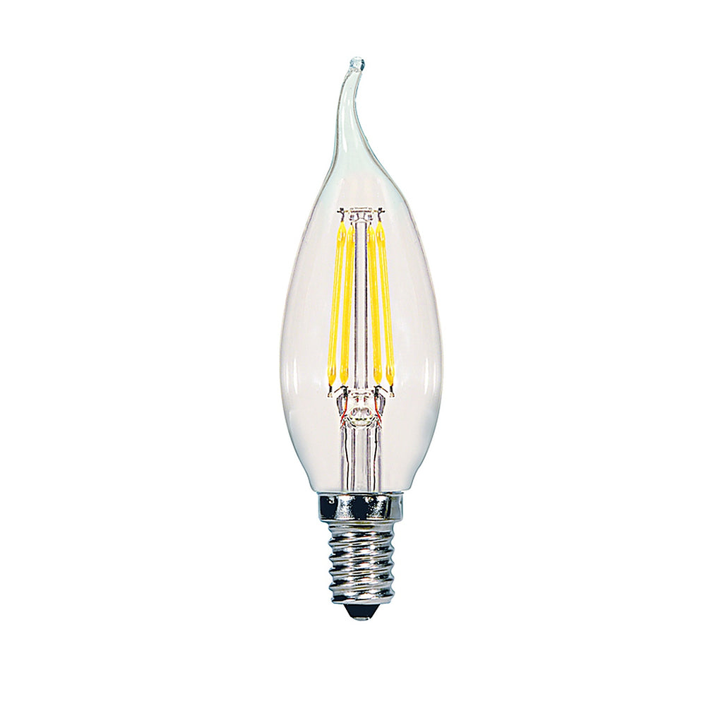 Satco - S21842 - Ca10 (Flame Tip) E12 (Candelabra) LED Bulb Natural Light 40 Watt Equivalence 2 Pack