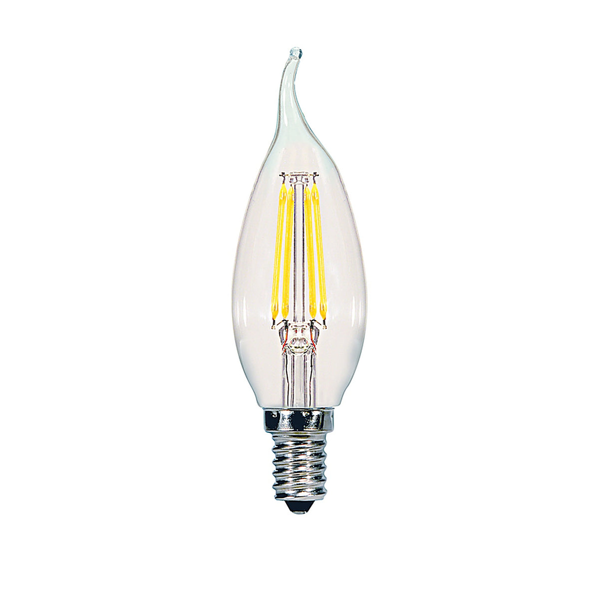 Satco - S21842 - Ca10 (Flame Tip) E12 (Candelabra) LED Bulb Natural Light 40 Watt Equivalence 2 Pack