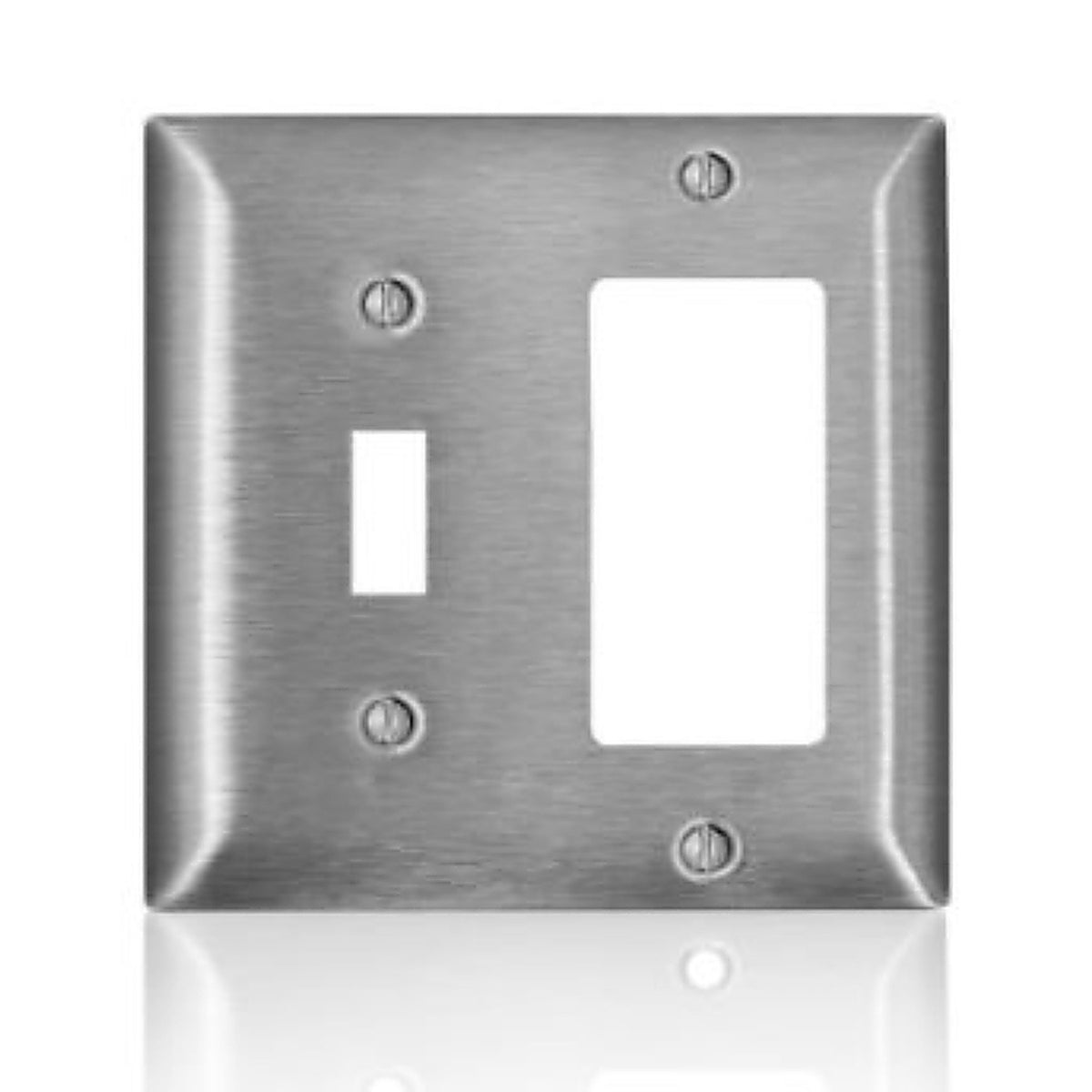 Leviton SL126-000 C-series Satin 2 gang Stainless Steel Decora/Toggle Wall Plate 1/Pack