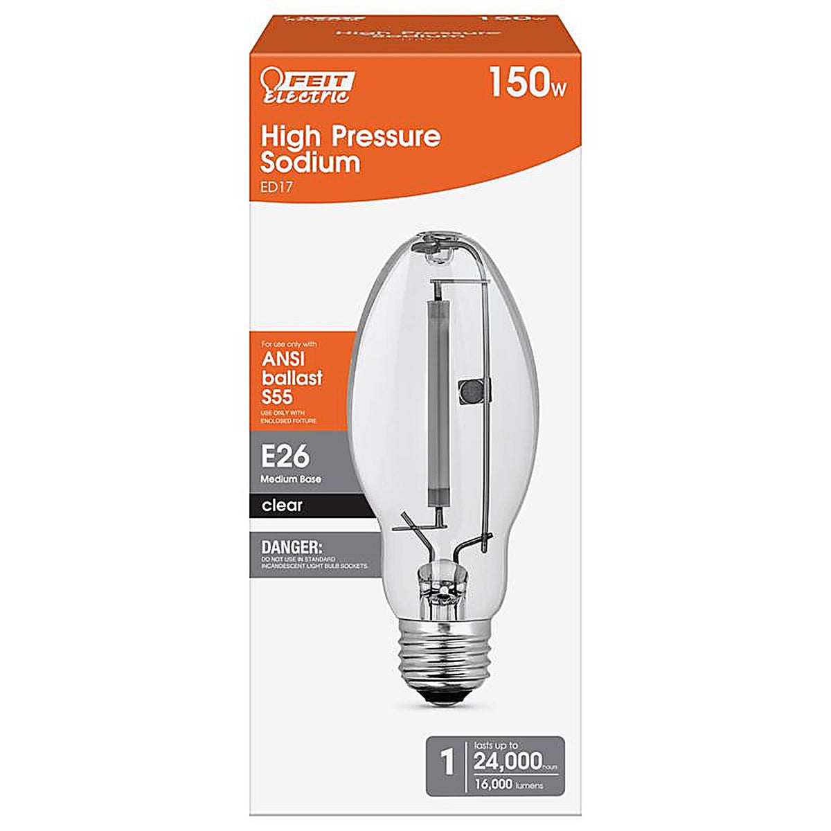 Feit - LU150/MED/HDRP - 150 W Ed17 Hid Bulb 16000 LM Soft White High Pressure Sodium 1 Pack